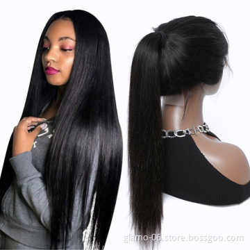 Brazilian Human Hair Lace Front Wig,Straight Virgin Hair Lace Wig For Black Women,Pre Pluck Lace Wig With Baby Hair
